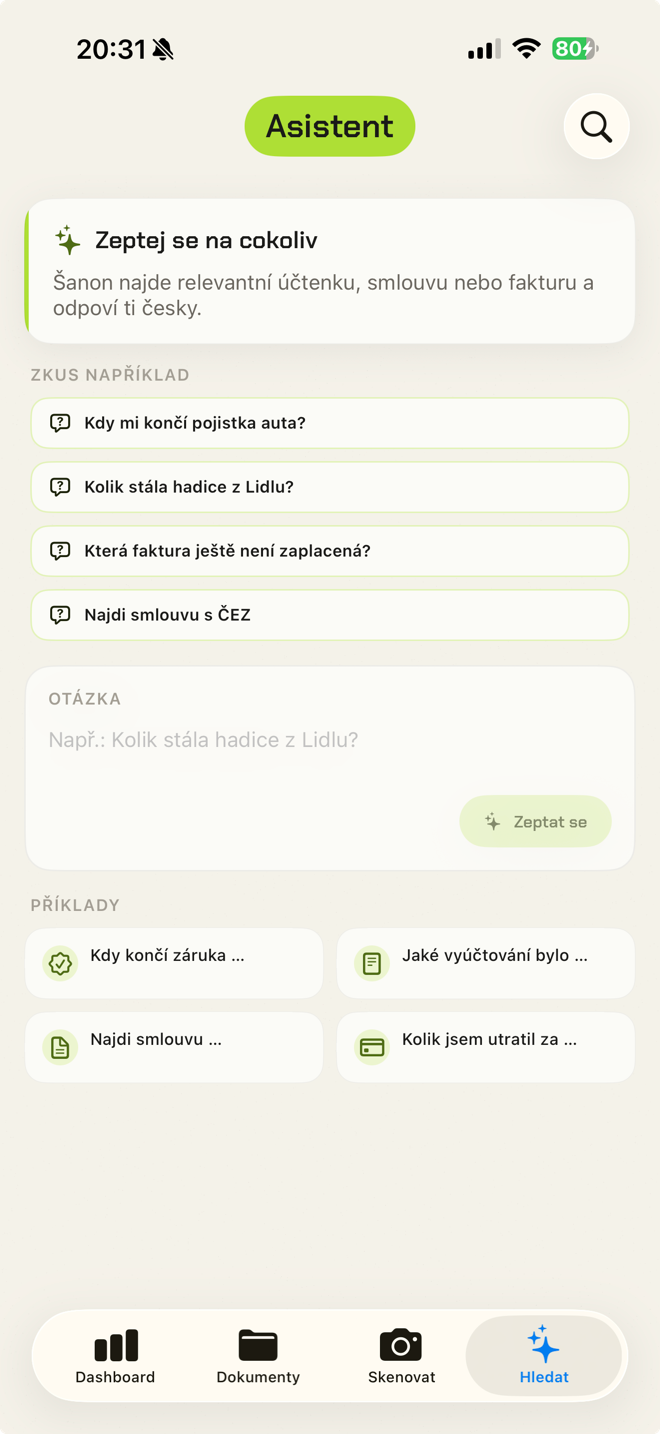 Šanon — Asistent
